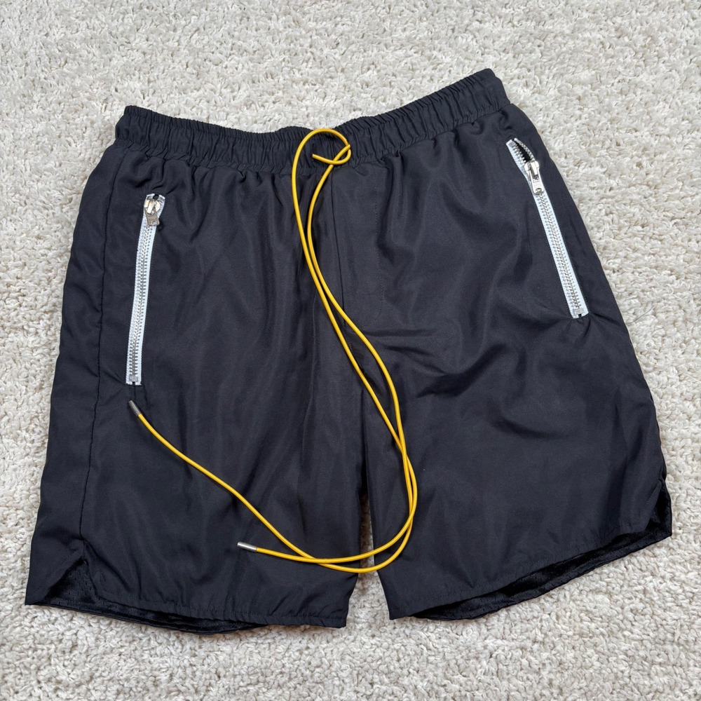 NEW mnml Nylon Walking Shorts‎ Mens Medium Black Bungee Drawstring Gorpcore